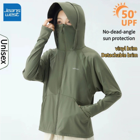 Jeanswest เสื้อกันแดดผู้หญิง UPF50+ ผ้าไอซ์เบา แจ็คเก็ตมีฮู้ด น้ำหนักเบา ป้องกันยูวี ใส่กลางแจ้ง