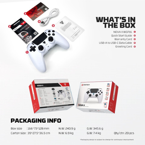 FANTECH จอยเกมมิ่งไร้สาย เชื่อมต่อได้ 2 โหมด Wireless gaming controller รองรับ PC/PS รุ่น WGP16 Image7