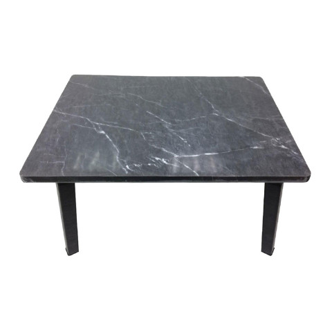 KASSA โต๊ะพับญี่ปุ่นลายหินอ่อน ขนาด 60 x 60 ซม. สีดำ