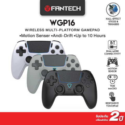 FANTECH จอยเกมมิ่งไร้สาย เชื่อมต่อได้ 2 โหมด Wireless gaming controller รองรับ PC/PS รุ่น WGP16 Image1