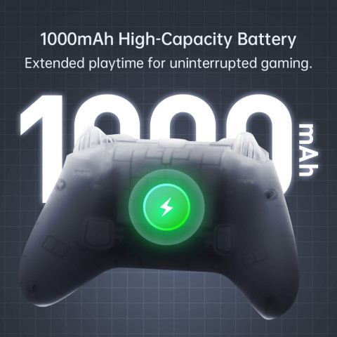 คอนโทรลเลอร์เกมไร้สาย Machenike G3 V2 Tri-Mode พร้อมแท่นชาร์จ แบตเตอรี่ Hall Effect 1000mAh สำหรับ Switch Steam PC Image5