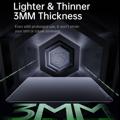 LLANO แผ่นรองเมาส์สําหรับเล่นเกมกระจกนิรภัยพื้นผิวความเร็วสูงเรียบสําหรับ FPS CSGO กันน้ํากันเหงื่อแผ่นกันลื่นสีดํา Image6