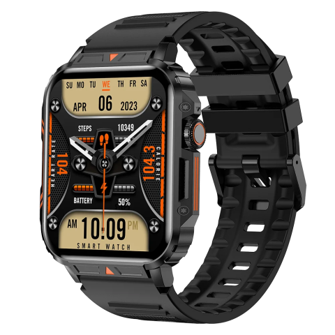 Senbono สมาร์ทวอชท์ทหารสำหรับผู้ชาย นาฬิกาอัจฉริยะโทรผ่านบลูทูธ1.95นิ้วสำหรับ Android iOS IP68กันน้ำนาฬิกาออกกำลังกาย Image1