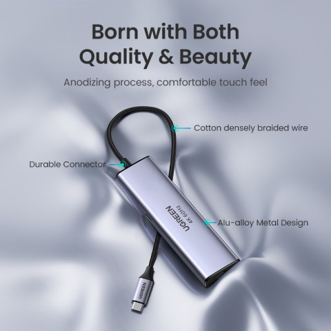 UGREEN ใหม่ • 60hz ฮับอะแดปเตอร์ USB สีเขียว 4K 60Hz USB C เป็น HDMI 2.0 RJ45 USB 3.0 PD อุปกรณ์เสริม สําหรับ Macbook Air iPad Pro M1 PC Image8