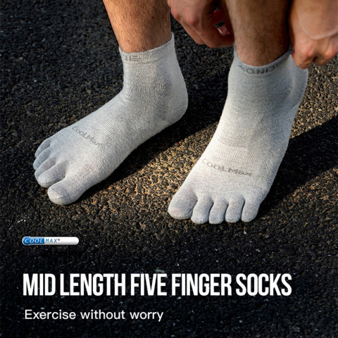 AONIJIE E4845 ถุงเท้าห้านิ้วสำหรับวิ่งแบบยูนิเซ็กซ์ 3 คู่/เซ็ต ถุงเท้าห้านิ้วสำหรับวิ่งแบบปีนเขาและเดินป่ากลางแจ้ง Image2