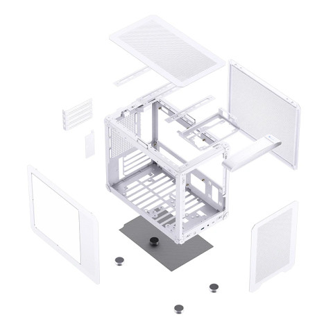 เคสเล็ก ขาว ดำ รับการ์ดจอยาว หิ้วได้ ฝากระจก Jonsbo C6 MAX Case mATX White Handle Media Z Image3