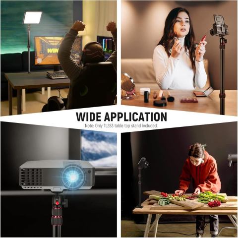 NEEWER 17-40 ที่ยึดโต๊ะกล้อง – หัวบอล 1/4 " + C-Clamp สําหรับ DSLR/แหวนแสง/สตรีมสด Image6