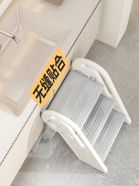 เก้าอี้เด็กแบบพับได้ เด็กทารก อ่างล้างหน้าพร้อมบันไดสำหรับเด็กเล็ก โต๊ะอาบน้ำเด็ก บันไดเหยียบสำหรับล้างหน้า บันไดสระว่ายน้ำ แผ่นรองวางเท้า Image3