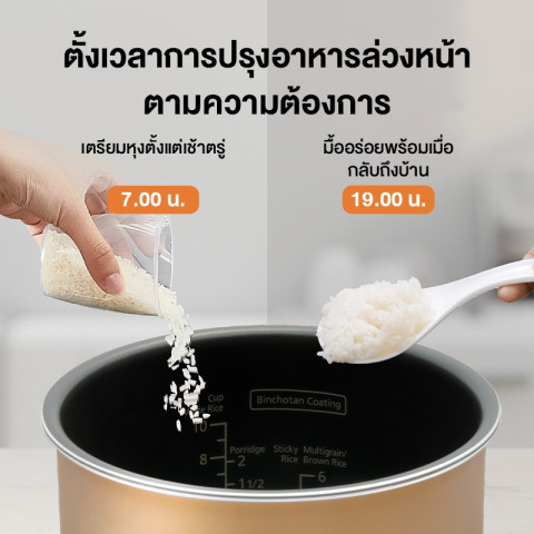 Panasonic หม้อหุงข้าวดิจิตอล SR-DK184WSN ความจุ 1.8 ลิตร ระบบอัจฉริยะ 16 เมนูอัตโนมัติ หม้อเคลือบถ่านบินโจตันหนา Image7