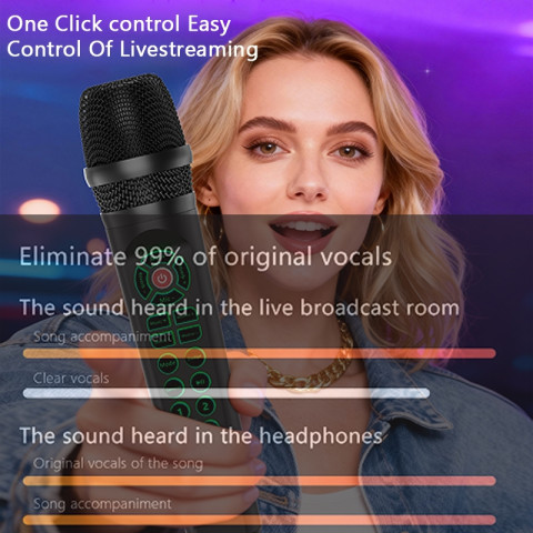 NETPAC Soundcard Karaoke Microphone Plug And Play RGB ใช้ไลฟ์และร้องเพลง ลดเสียงรบกวน ใช้กับมือถือได้ Image8