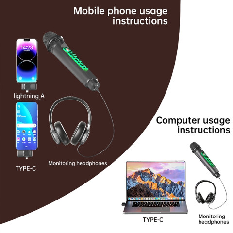 NETPAC Soundcard Karaoke Microphone Plug And Play RGB ใช้ไลฟ์และร้องเพลง ลดเสียงรบกวน ใช้กับมือถือได้ Image5