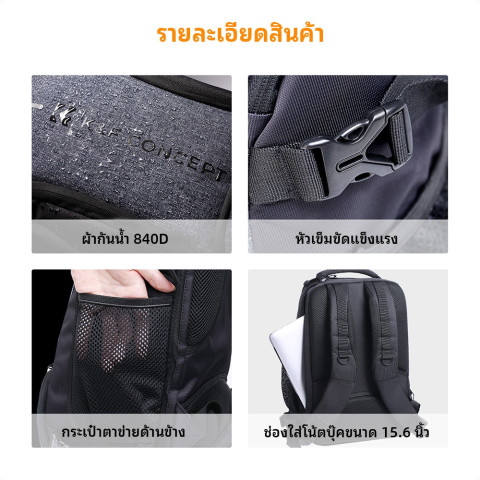 K&F CONCEPT กระเป๋าเป้สะพายหลังการถ่ายภาพ พับเก็บได้ ซิปด้านข้าง ซิปเปิดเต็ม 15.6นิ้ว กันน้ำ 25L Image4