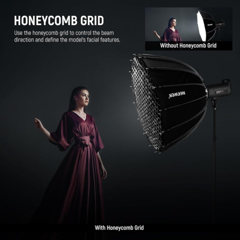 NEWER 35.4"/90 ซม.Bowens Mount Parabolic Softbox Quick Folding & Set Up, NS90P Image4