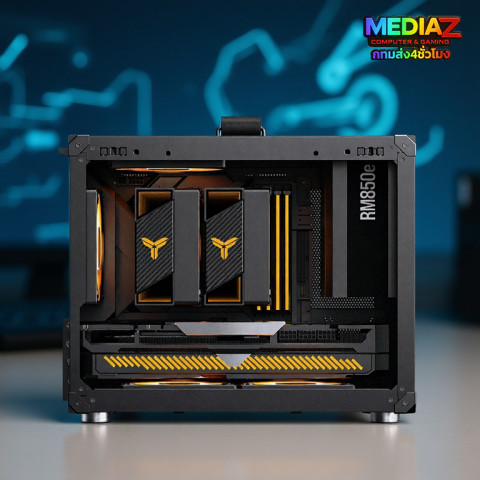 เคสเล็ก ขาว ดำ รับการ์ดจอยาว หิ้วได้ ฝากระจก Jonsbo C6 MAX Case mATX White Handle Media Z Image5