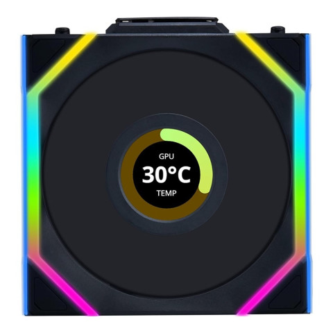 CASE FAN (พัดลมเคส) LIAN LI UNI FAN SL WIRELESS LCD 120 TRIPLE PACK (BLACK) (12SLLCD1W3B) Image2