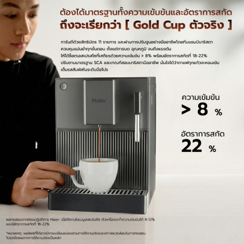 Haier Automatic Coffee Machine เครื่องชงกาแฟอัตโนมัติ เครื่องชงกาแฟสด แรงดัน 19 บาร์ พร้อมทำฟองนม รุ่น HCM5A-011 Image3