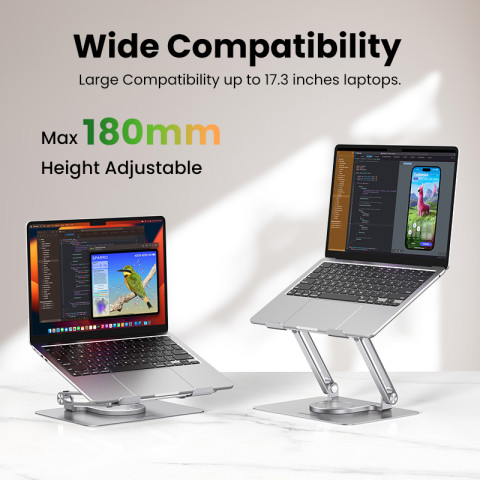 Ugreen ขาตั้งแล็ปท็อป ปรับได้ 360 องศา° ฐานหมุนได้ สําหรับโน้ตบุ๊ก MacBook Lenovo Ideapad 3 Dell Chromebook HP ถึง 17.3 นิ้ว Image4