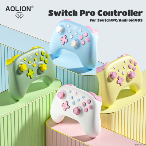 AOLION Pro Controller Rococo สีสําหรับ Nintendo Switch/PC/ iOS/Android บลูทูธ Gamepad สต็อกท้องถิ่น Tubro Wake Up Image1