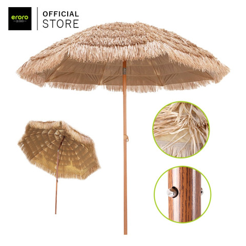 ERORO ร่มกันแดด ขนาดใหญ่ ฟางเทียมกันฝนได้ ตกแต่งสถานที่ Image1