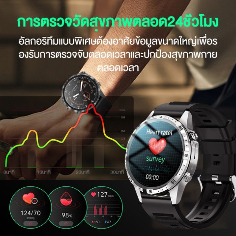 ซิลเวอร์ พรี Aolon GT5 Pro นาฬิกาฟิตเนส 2025 มีคุณสมบัติการออกแบบหน้าปัดแบบ ใหม่ล่าสุด มีฟังก์ชันการตรวจสอบสุขภาพ เช่น การวัดอัตราการเต้นของหัวใจ ระดับออกซิเจนในเลือด และมีฟังก์ชัน การโทรผ่าน Bluetooth และการแจ้งเตือนข้อความ อายุการใช้งานแบตเตอรี่ Image5