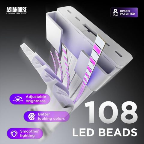 ที่ครอบสายพาวเวอร์ซัพพลาย Asiahorse ARGB ATX 24-pin PSU Cover with 108 LEDs - White Image5