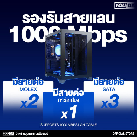 YOUDA คอมพิวเตอร์ PC พร้อมใช้งานทันที Core i7 รับประกัน 1ปี มีสเปค RAM4GB-16GB/SSD M.2 NVME128GB-1TB ให้เลือก คอมเล่นเกม Image5