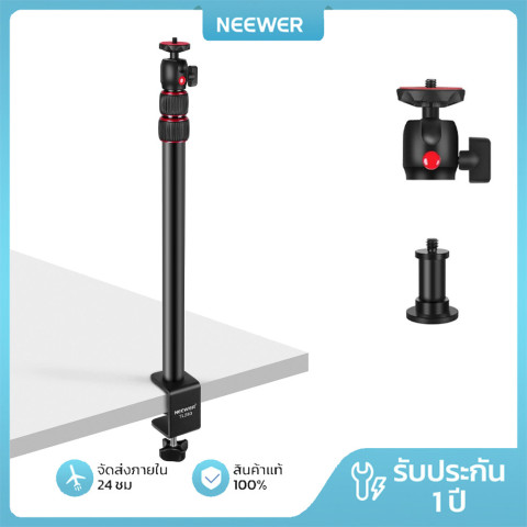 NEEWER 17-40 ที่ยึดโต๊ะกล้อง – หัวบอล 1/4 " + C-Clamp สําหรับ DSLR/แหวนแสง/สตรีมสด Image1