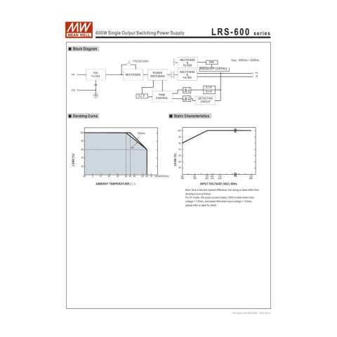 MEAN WELL LRS-600 LRS-600-5, LRS-600-12, LRS-600-15, LRS-600-24, LRS-600-27, LRS-600-36 ,LRS-600-48 LRS-600W Image8