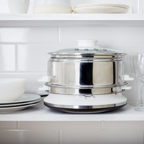 Tefal หม้อนึ่งไฟฟ้า Steamer Convenaient Stainless กำลังไฟ 900 วัตต์ ขนาดความจุ 6 ลิตร รุ่น VC145130 -Silver Image3