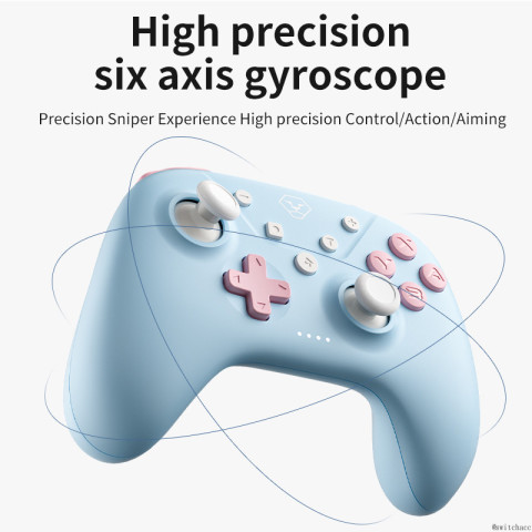 AOLION Pro Controller Rococo สีสําหรับ Nintendo Switch/PC/ iOS/Android บลูทูธ Gamepad สต็อกท้องถิ่น Tubro Wake Up Image4