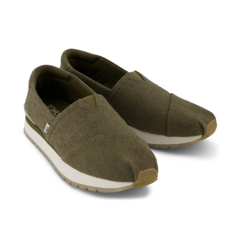 TOMS รองเท้าลำลองผู้หญิง รุ่น Resident Plus Military Olive Two Tone Slub (CF) รองเท้าลิขสิทธิ์แท้ Image2