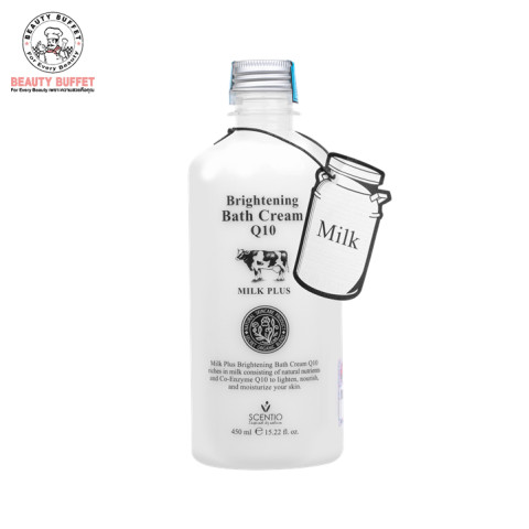 BEAUTY BUFFET SCENTIO MILK PLUS  BRIGHTENING SHOWER CREAM เซนทิโอ มิลค์พลัส ไบร์ท แอนด์ไวท์ ชาวเวอร์ครีม (450 ML.) Image4