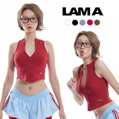 MILTY CROP เสื้อผ้าร่อง ทรงครอปเข้ารูป ซิปหน้ารูดปรับระดับได้ มี 4 ไซส์ XS / S / M / L