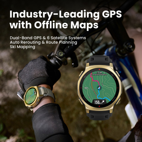 Amazfit T-Rex 3 Pro (44mm) สมาร์ทวอทช์ GPS แม่นยำ แผนที่ออฟไลน์ หน้าจอ Sapphire กันน้ำ 10ATM มาตรฐาน Military Image5