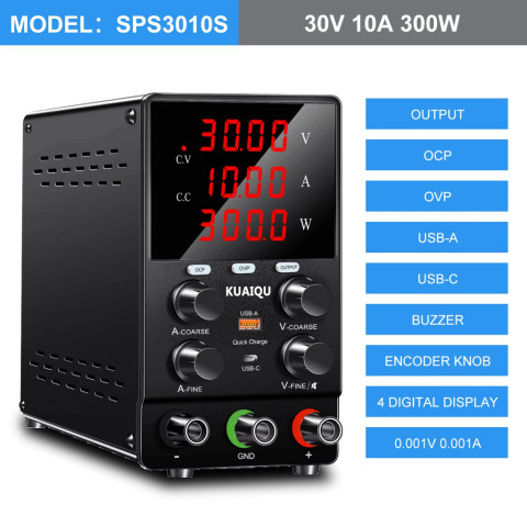 【OVP+OCP Short-circuit killer】KUAIQU dc power supply สวิตชิ่งเพาเวอร์ซัพพลาย  เครื่องจ่ายไฟ 30V5A 30V 10A 60V5A 120V3A สำหรับการทดสอบอายุซ่อมโทรศัพท์มือถือ สี่ปุ่มปรับ  NICE POWER  Lab DC Power Supply Image8
