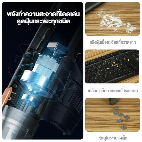 TIXX Vacuum Cleaner 19000Pa 1000w อเนกประสงค์ กรอง 3 ชั้น เครื่องดูดฝุ่นมือถือ ดูดฝุ่นในรถ Image5