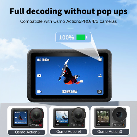 Puantes DJI Osmo Action แบตเตอรี่กล้องแบตเตอรี่ + USB 2-Slot Charger เหมาะสําหรับ Osmo Action 5 Pro/3/4/6/OSMO360 Image3