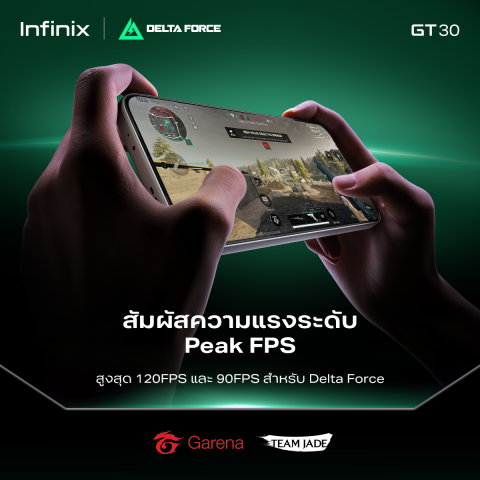 Infinix GT 30 (5G) 256+8GB (ผสานRAMสูงสุด16GB) I GT Trigger ควบคุมเกมระดับ Console I สูงสุด 120 FPS 90 FPS สำหรับ Delta Force I หน้าจอ AMOLED 1.5K และ 144Hz ถนอมสายตา Image4