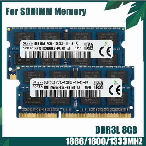 SK Hynix หน่วยความจำ 8GB 2RX8 DDR3L 1866MHZ/1600Mhz/1333Mhz PC3L-10600S 1.35V 204Pin สำหรับแล็ปท็อป RAM Image1