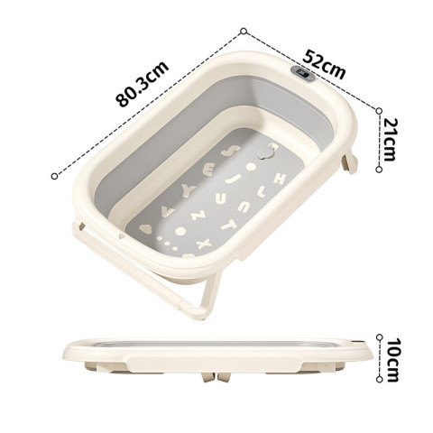 【BermaBaby】COD อ่างอาบน้ำเด็ก อ่างอาบน้ำกันลื่น แสดงอุณหภูมิ อ่างอาบน้ำเด็กพับได้ อาบน้ำเด็ก 0-4 ปี Image2