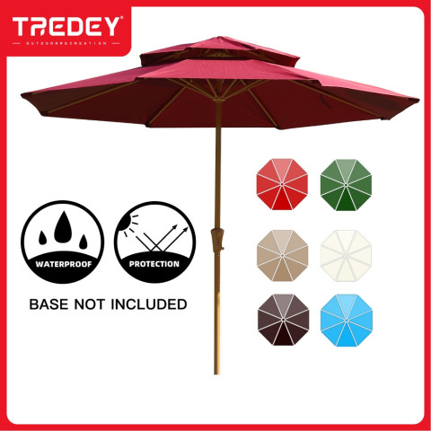 Tredey 2.7M Double Top ร่มกันแดดขนาดใหญ่ สวนกลางแจ้ง ตลาดนัด ขายสระว่ายน้ํา สระว่ายน้ํา พ่อค้าหญิง ร้านกาแฟ ร่มกันแดดกลางแจ้ง Image1