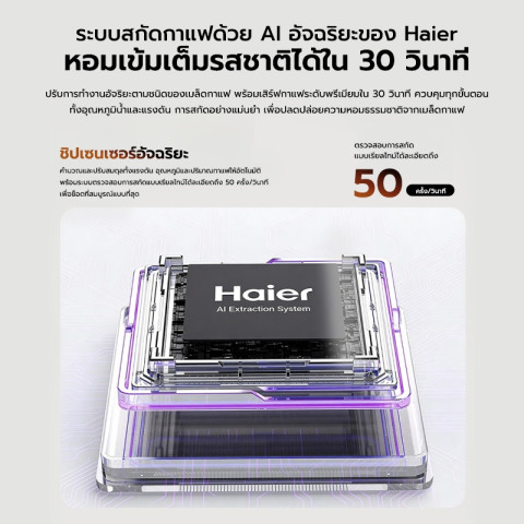 Haier Automatic Coffee Machine เครื่องชงกาแฟอัตโนมัติ เครื่องชงกาแฟสด แรงดัน 19 บาร์ พร้อมทำฟองนม รุ่น HCM5A-011 Image5