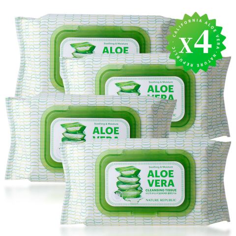 Nature Republic | ทิชชู่เปียกเช็ดทำความสะอาด สูตรปลอบประโลมและเพิ่มความชุ่มชื้น ว่านหางจระเข้ (รวม 320 แผ่น) Image2