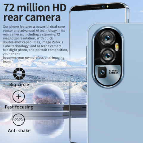 โทรศัพท์มือถือ  Reno13 7.5นิ้ว โทรศัพท์มือถือ รองรับ2ซิม แรม Smartphone 4G/5G (16+512GB) โทรศัพท์มือถือดีไซน์สวย แบตเตอรี่ 6800 mAh Android13.0 มือถือ Mobile phone COD Image4