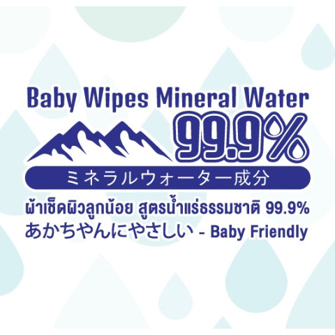 [ยกลัง!! 24ห่อ] Sanisoft Mineral Water99.9% / ผ้าเช็ดผิวลูกน้อย สูตรน้ำแร่ธรรมชาติ 99.9% บรรจุ80แผ่น/ห่อ Image2