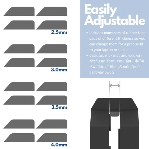 Chieftain ElevateUP Vertical Stand for Notebook 11-17" นิ้ว ขาตั้งแล็ปท็อป แนวตั้ง เหล็ก 100% Image6