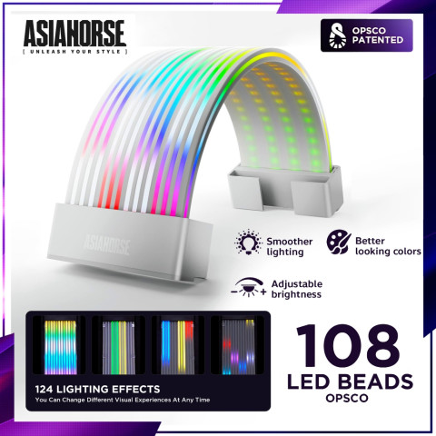 ที่ครอบสายพาวเวอร์ซัพพลาย Asiahorse ARGB ATX 24-pin PSU Cover with 108 LEDs - White Image1