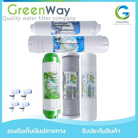 ชุดไส้กรองน้ำดื่ม UNI PURE  5 ขั้นตอน  ฟรี ข้อต่อ 4 ชิ้น Image3