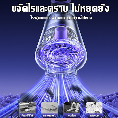 【รับประกัน 5 ปี】เครื่องดูดฝุ่นไร้สาย พลังแรงดูด 888800Pa แทงก์น้ำแยกอิสระ ชาร์จ Type-C Vacuum Cleaner เครื่องดูดฝ Image2
