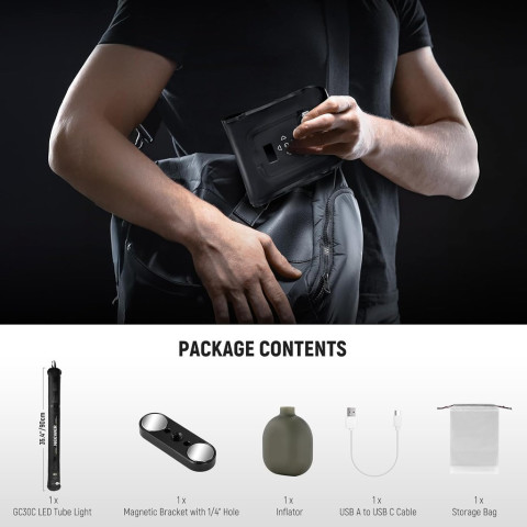 Neewer GC30C 30W หลอดไฟ RGB แบบเป่าลมพร้อม 5000mAh Type C 30W Out Image8